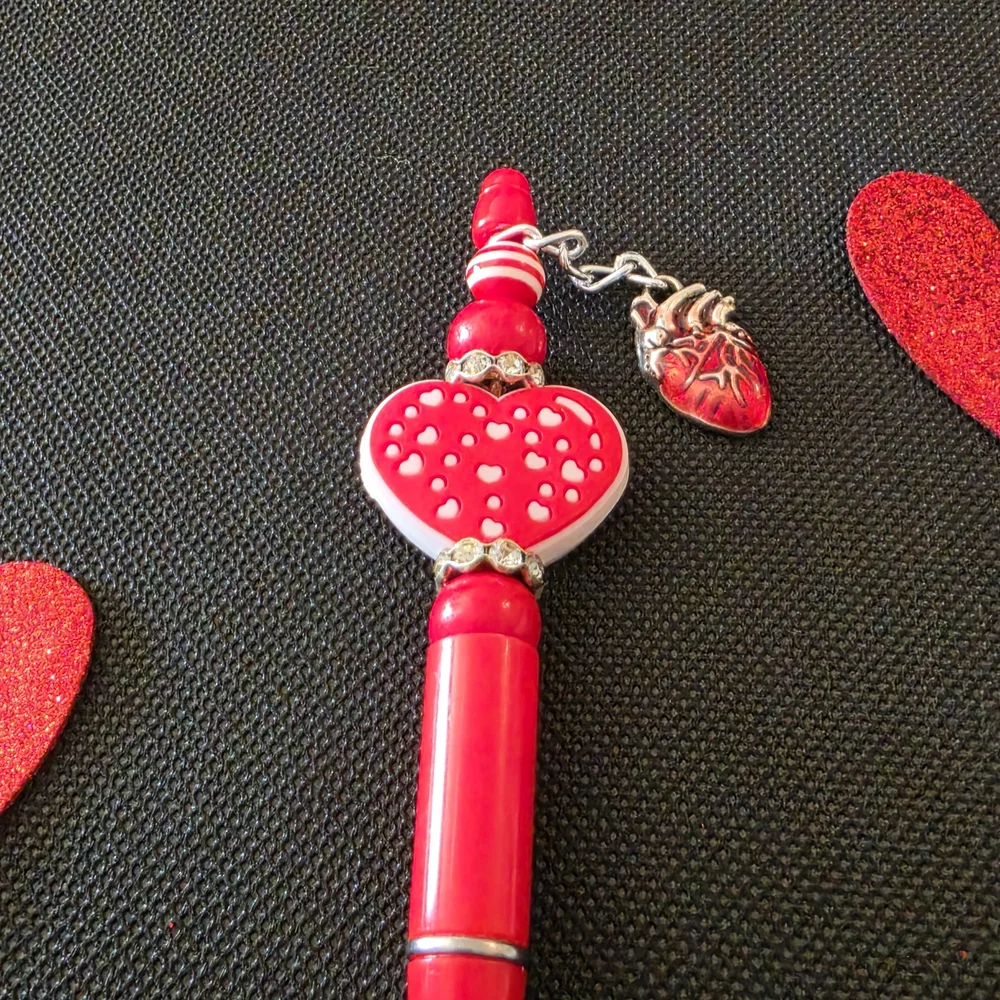 Red Heart Charm Pen